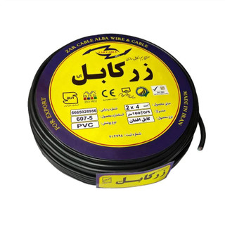 کابل افشان ۴ در ۲ زرکابل آلبا با هادی مسی و عایق PVC مناسب برق ساختمان