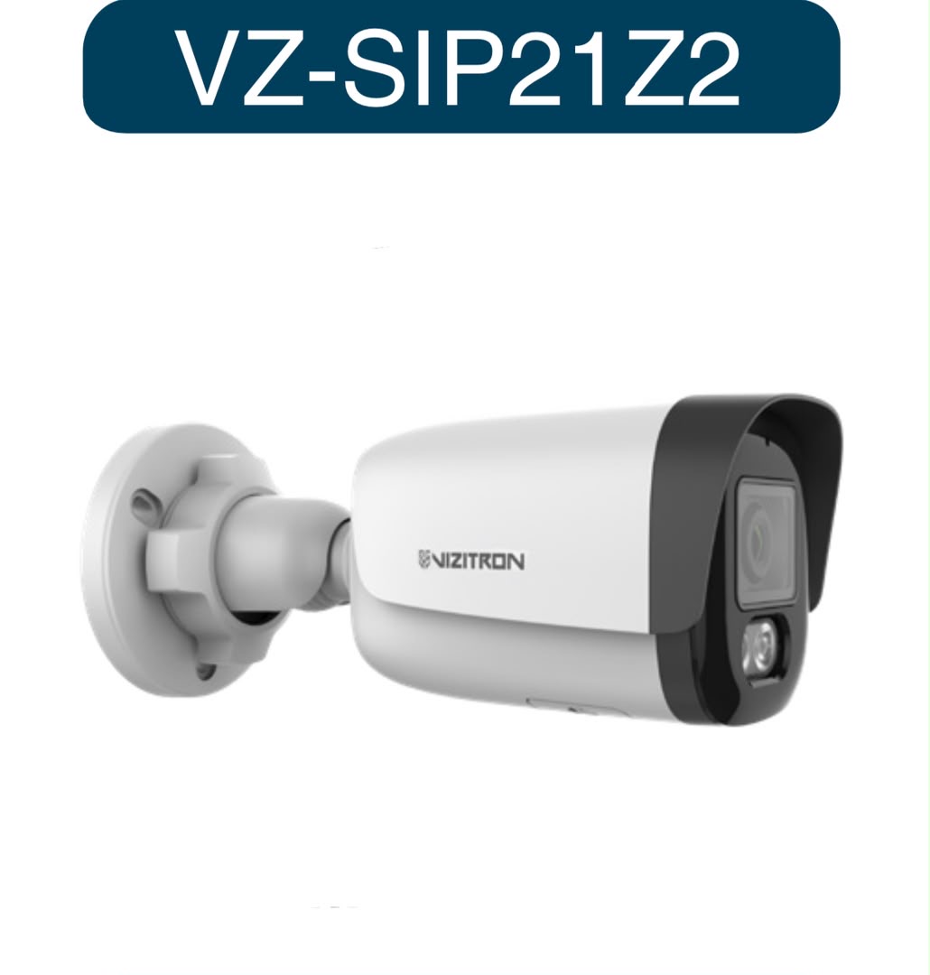 دوربین بالت ویزیترون مدل VZ-SIP21Z2 با کیفیت 2MP، لنز 2.8mm، دید در شب 30متر و میکروفون داخلی