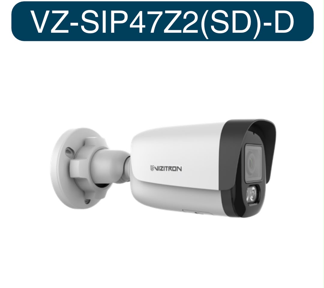 دوربین بالت تحت شبکه ویزیترون مدل VZ-SIP47Z2(SD)-D کیفیت 2MP با WDR 120dB، دید در شب رنگی و پشتیبانی از کارت حافظه تا 512GB