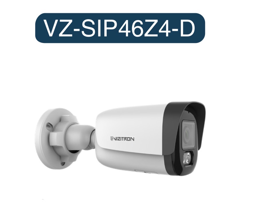 دوربین بالت تحت شبکه ویزیترون مدل VZ-SIP46Z4-D کیفیت 4MP، لنز عریض 2.8mm و دید در شب دوگانه (رنگی و IR)