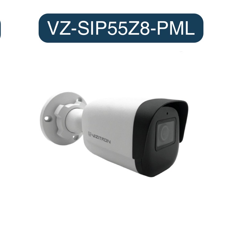 دوربین بالت ۸ مگاپیکسل 4K ویزیترون مدل VZ-SIP55Z8-PML با دید در شب ۸۰ متر و بدنه فلزی
