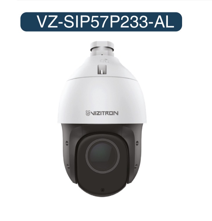 دوربین اسپید دام ویزیترون مدل VZ-SIP57P233-AL زوم ۳۳ برابر، ضد نور 140dB و دید در شب ۲۰۰ متر