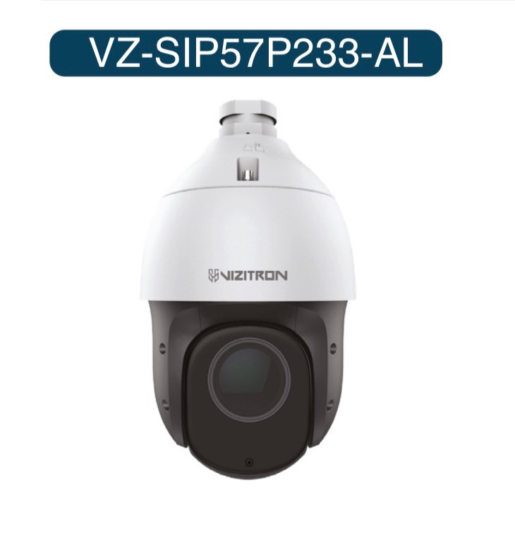 دوربین گردان تحت شبکه ویزیترون مدل VZ-SIP57P233-AL با زوم ۳۳ برابر و دید در شب ۲۰۰ متر