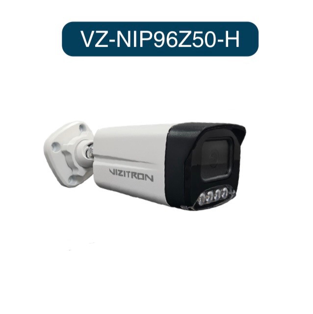 دوربین مداربسته 5 مگاپیکسلی ویزیترون VZ-NIP96Z50-H با قابلیت دید در شب رنگی، میکروفون داخلی و بدنه فلزی مقاوم IP67