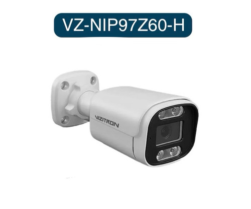 دوربین بولت 6 مگاپیکسلی ویزیترون VZ-NIP97Z60-H با قابلیت تشخیص هوشمند خط عبور، انسان و خودرو و دید در شب تمامرنگی.
