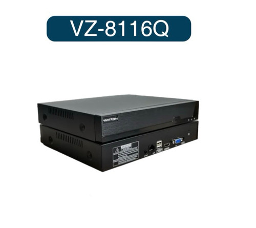 دستگاه ضبط کننده NVR 16 کانال ویزیترون VZ-8116Q با قابلیت تشخیص و مقایسه چهره و پشتیبانی از هارد 8 ترابایتی