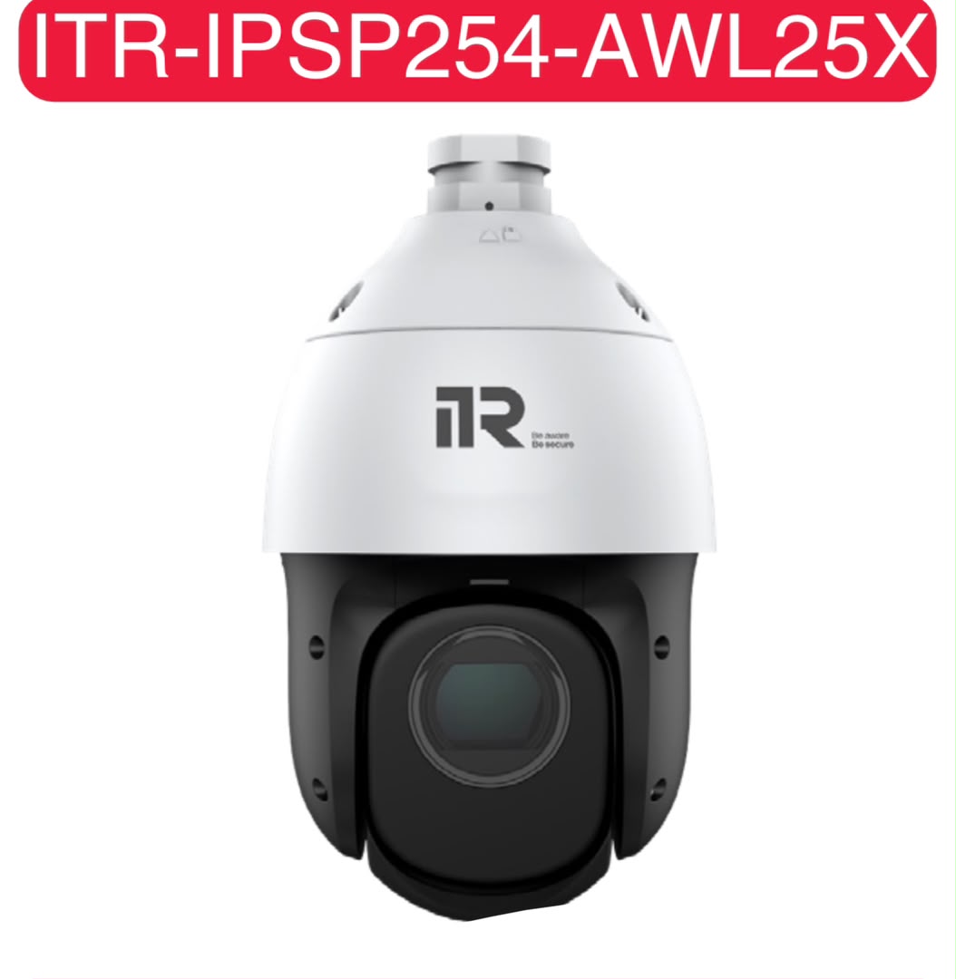 دوربین اسپید دام PTZ مدل ITR-IPSP254-AWL25X با لنز زوم 25 برابر، قابلیت تشخیص هوشمند انسان و خودرو و دید در شب 150 متری