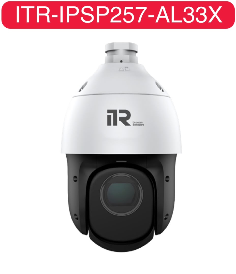دوربین اسپید دام PTZ مدل ITR-IPSP257-AL33X با لنز زوم 33 برابر، تشخیص هوشمند انسان و خودرو و دید در شب 200 متری.