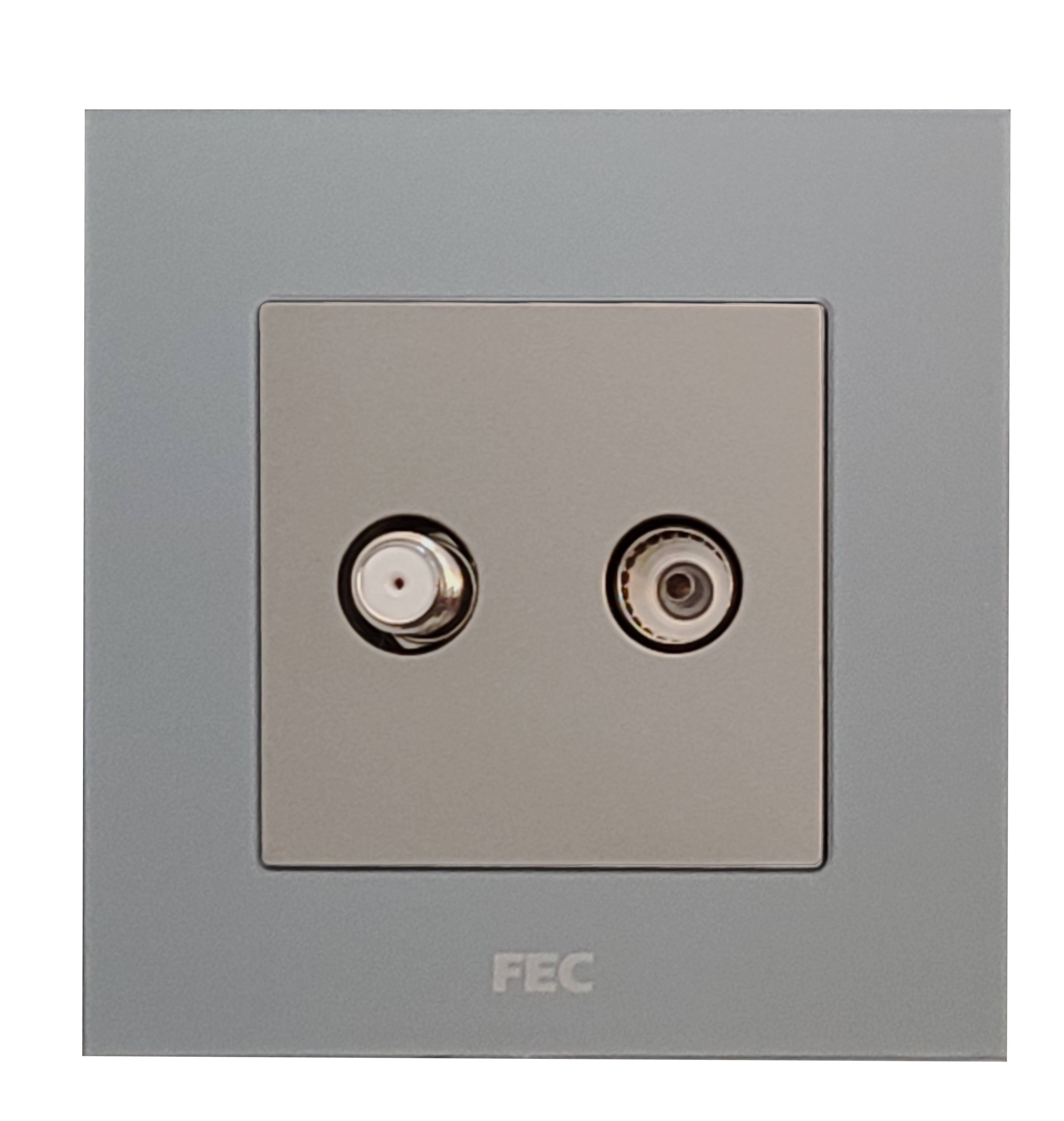 پریزهای مدرن برق، تلفن و آنتن FEC مدل FEC-PS-03 با پنل شیشه‌ای ضد خش