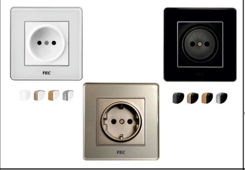 پریز برق کریستالی FEC مدل PS-01 با طرح کلاسیک و مقاوم در برابر خش