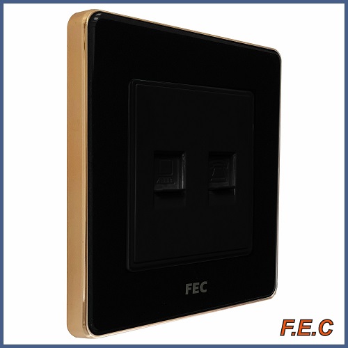 پریز تلفن و شبکه FEC مدل FEC-PS-02 با پنل کریستالی ضدخش