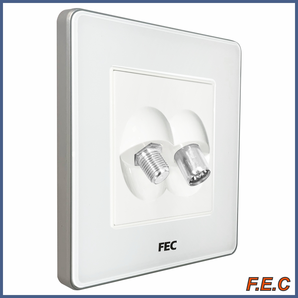 پریز آنتن و ماهواره FEC مدل PS-03 با پنل کریستالی ضدخش و طراحی کلاسیک.
